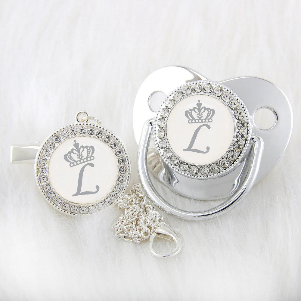 Silver Initial Pacifier